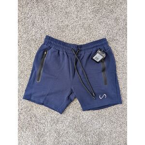 TLF French Terry Men's Navy Blue Athletic Shorts Athleisure New